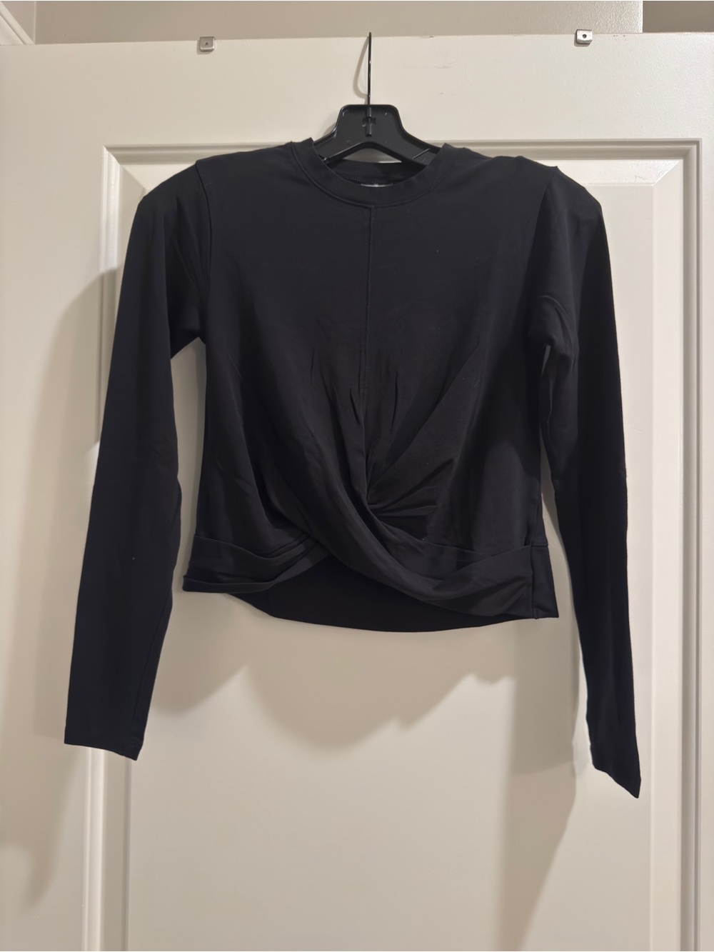 CALIA Black Twist-Front Long Sleeve Top